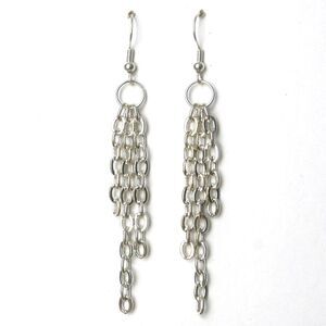 HANDMADE Silver Plated Chain Dangle Earrings - BRAND NEW